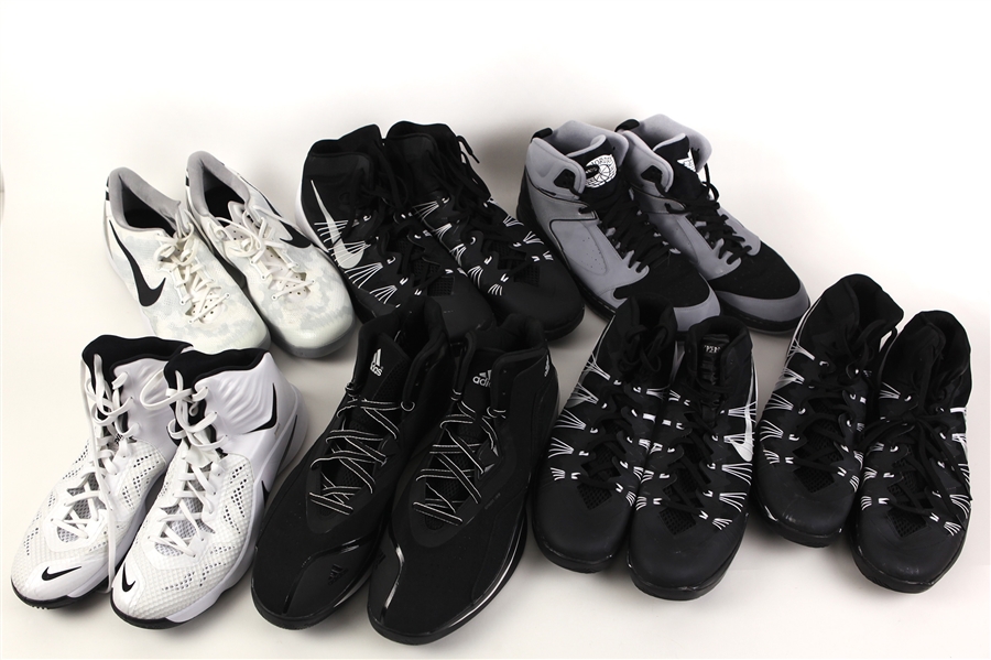 2013-15 Brooklyn Nets Game Worn Sneakers - Lot of 7 w/ Joe Johnson, Deron Williams, Brook Lopez & More (MEARS LOA/Steiner)
