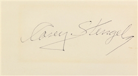 1950's Casey Stengel New York Yankees Signed Index Card w/ 16 x 20 Photo (JSA)