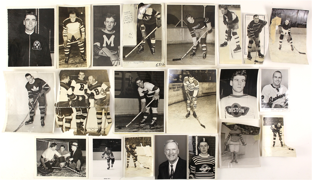1930s-90s Hockey Original Photo Collection - Lot of 26 w/ Lionel Conacher, Bobby Hull, Eddie Shore & More