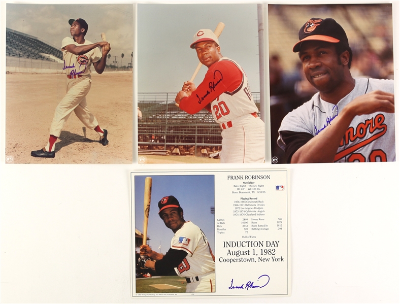 1990s Frank Robinson Orioles/Reds Signed 8" x 10" Photos - Lot of 4 (JSA)