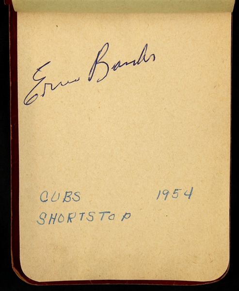 1954 Chicago Cubs Multi Signed Autograph Book w/ 15+ Signatures Including Rookie Year Ernie Banks & More (JSA)