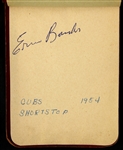 1954 Chicago Cubs Multi Signed Autograph Book w/ 15+ Signatures Including Rookie Year Ernie Banks & More (JSA)