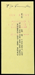 1986 Tony Canadeo Green Bay Packers Signed Personal Check (JSA)
