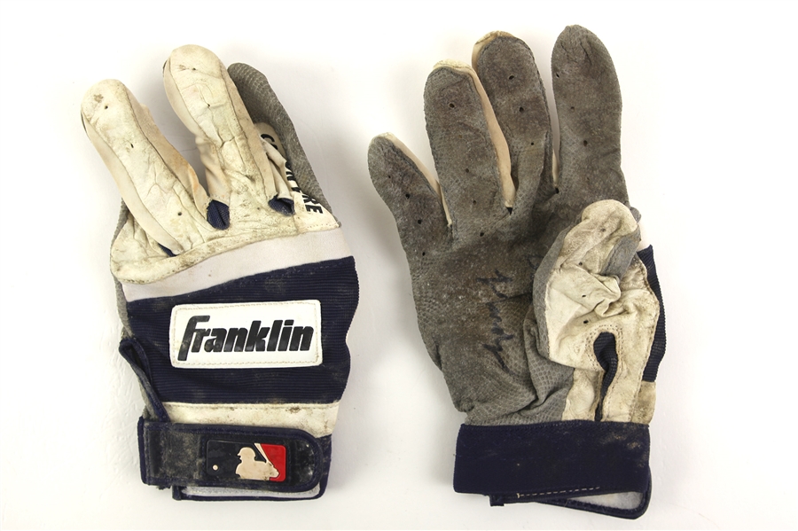 2002-03 JJ Hardy Huntsville Stars Signed Game Worn Batting Gloves (MEARS LOA/JSA)