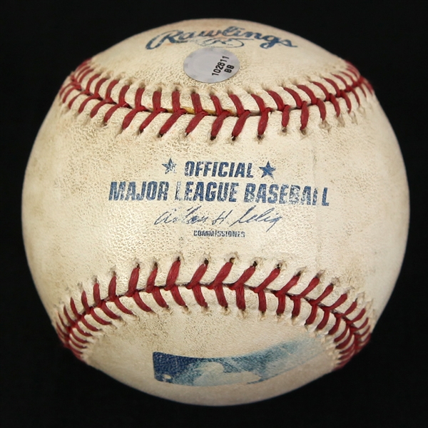 2006 (June 8) Oakland Athletics Cleveland Indians Jacobs Field OML Selig Game Used Baseball (MEARS LOA/MLB Hologram) Frank Thomass 1,500th Career RBI Game
