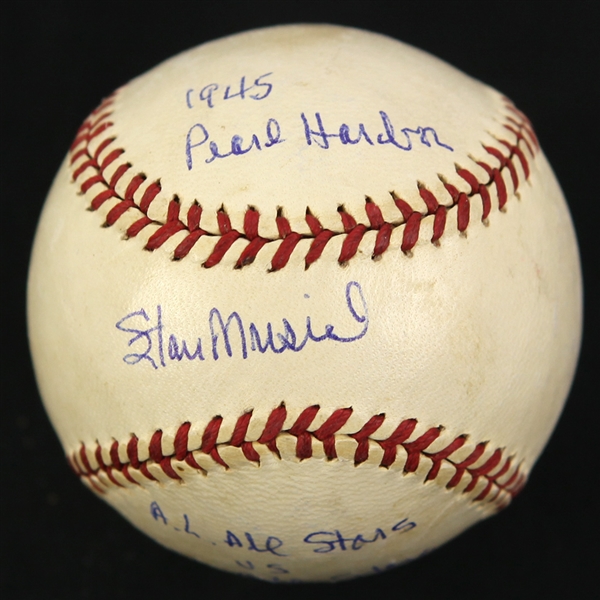 1945 Stan Musial St. Louis Cardinals Signed ONL Frick Furlong Field WWII All Star Game Used Baseball (MEARS LOA/JSA)