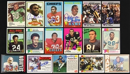 1950's-90's Football Signed Trading Cards - Lot of 53 w/ Terry Bradshaw, Dick Butkus, Joe Greene, Deacon Jones, Merlin Olsen & More (JSA)
