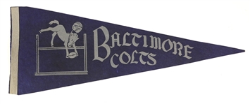 1940s-50s Baltimore Colts 29" Full Size Pennant