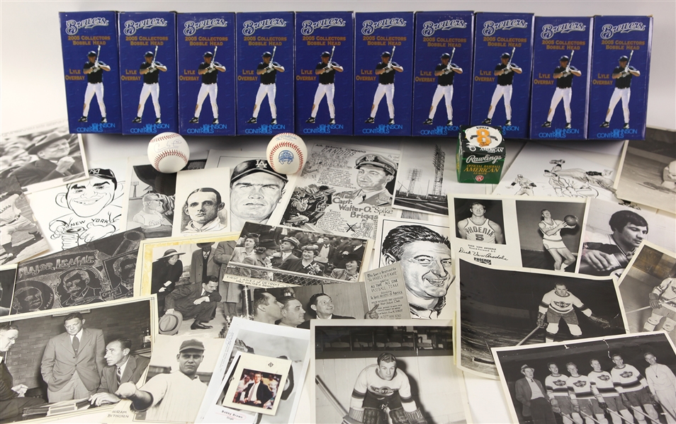 1920s-2000s Baseball Memorabilia Collection - Lot of 116 w/ Cecil Fielder Signed Baseball, Stan Musial Signed COA, Original Photos & More