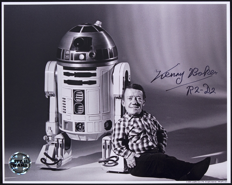 1990s Kenny Baker Star Wars R2 D2 Signed 8x10 B&W Photo (JSA)