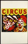 1940s circa Circus Poster Clowns Pig (14" x 22")