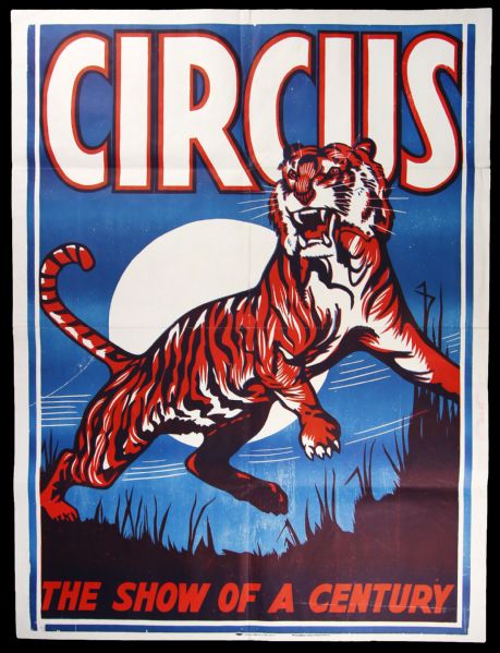 1960s circa Circus The Show of A Century 42" x 56" Poster