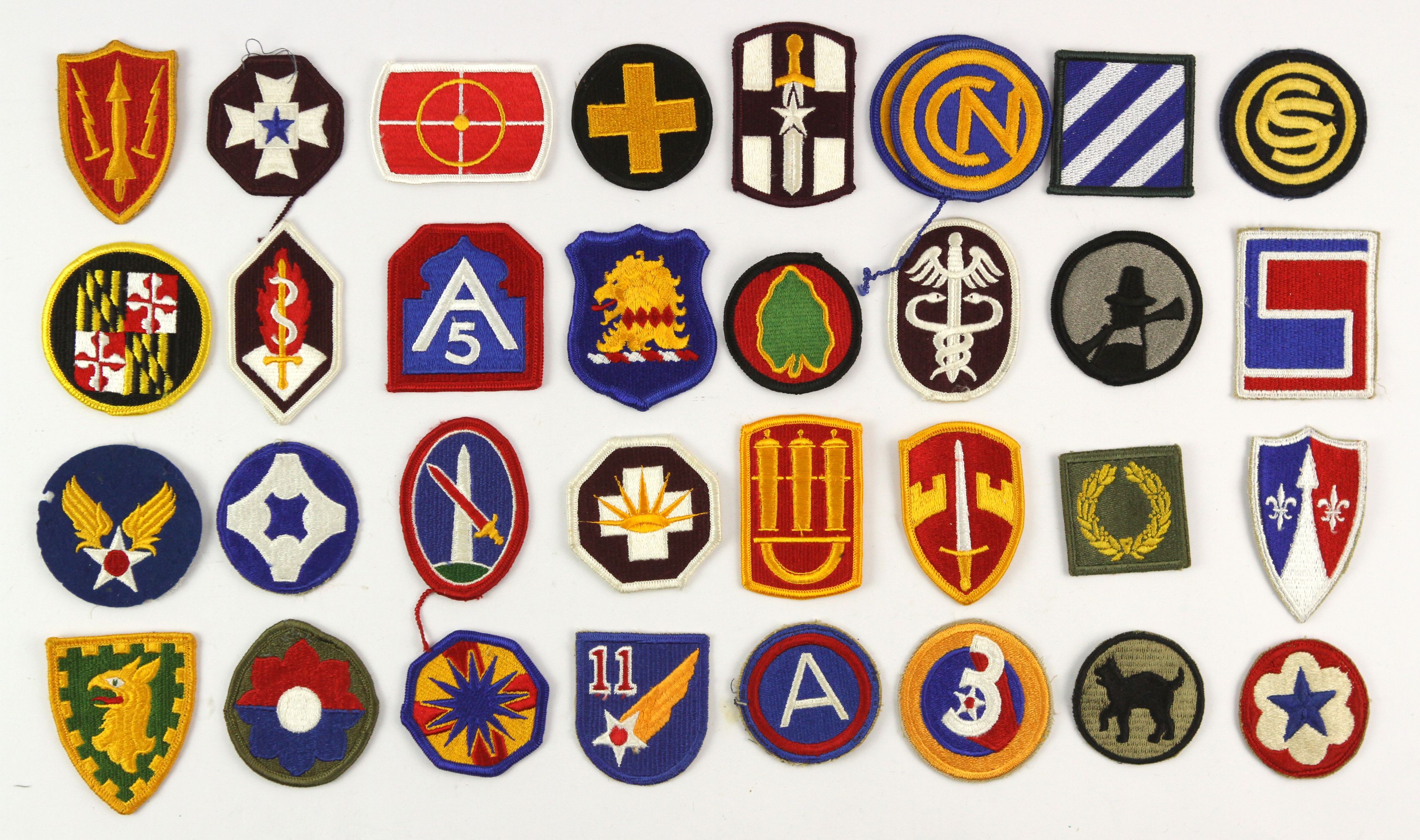 Lot Detail - Assorted Periods US Patch Lot of 100 US Army Dress Patches