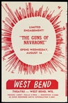 1961 Guns of Navarone Tri Fold Movie Herald West Bend, WI Theatre