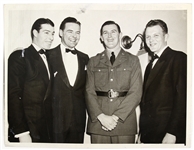 1942 Joe DiMaggio Henry Cabot Lodge Hugh Mulcahy Dick Newsome 6.5" x 8.5" Original Photo