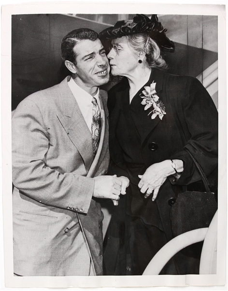 1949 Joe DiMaggio & Mother New York Yankees 7" x 9" Original Photo