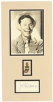 1950s Joe E. Brown Entertainer Signed 9.5" x 18.5" Matted Display w/ Signed Note Card (JSA)