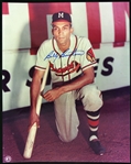 1957 star Billy Bruton Milwaukee Braves Signed 8x10 Color Photo (JSA)