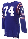 1960s Blue Durene #74 Game Worn Sand Knit Football Jersey (MEARS LOA)