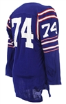 1960's Blue Durene #74 Game Worn Sand Knit Football Jersey (MEARS LOA)