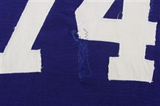 1960's Blue Durene #74 Game Worn Sand Knit Football Jersey (MEARS LOA)