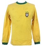 1971 Pele Brazil Soccer Clubhouse Team Signed Jersey (MEARS LOA)