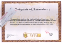 1971 Pele Brazil Soccer Clubhouse Team Signed Jersey (MEARS LOA)