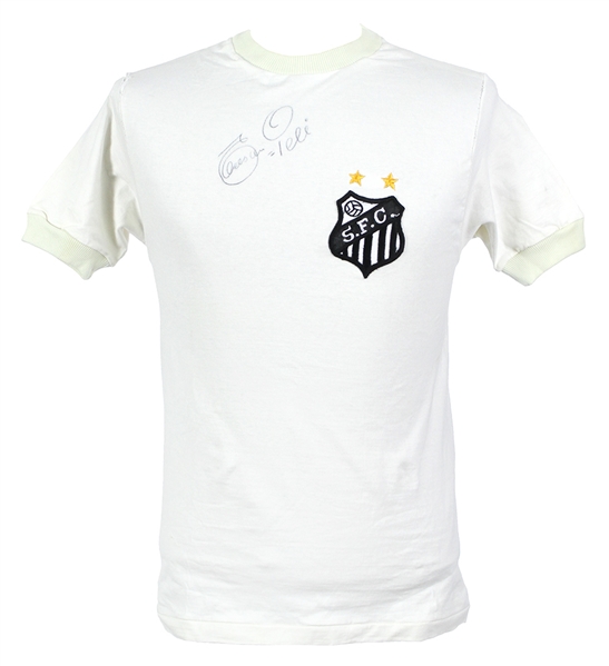 1972 Pele Santos Clubhouse Signed Jersey (MEARS LOA)