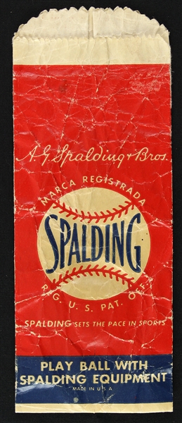 1940s-50s Spalding "Play Ball With Spalding Equipment" Paper Product Bag