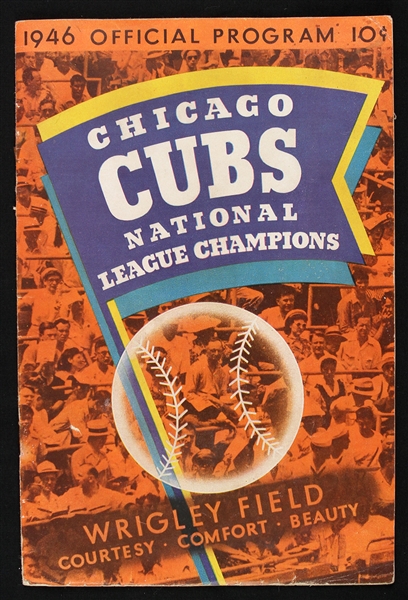 1946 (July 6) Chicago Cubs Cincinnati Reds Wrigley Field Scored Program