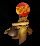 1930s Washington Redskins 1.75" Pinback Button w/ Original Ribbon & Charms