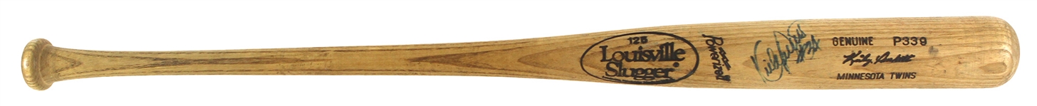 1992-95 Kirby Puckett Minnesota Twins Signed Lousiville Slugger Professional Model Game Used Bat (MEARS A7/JSA)