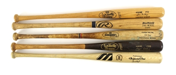 1980s-90s Professional Model Bat Collection - Lot of 5 w/ Warren Cromartie, Jim Sundberg, Billy Jo Robidoux & More (MEARS LOA)