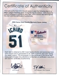 2004 Ichiro Suzuki Seattle Mariners Signed Game Worn Home Jersey (MEARS A10/JSA/Ichiro COA) Single Season Hit Record