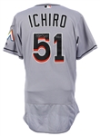 2016 (July 17) Ichiro Suzuki Miami Marlins Signed Game Worn Road Jersey (MEARS A10/JSA/MLB Hologram) Career MLB Hits 2992, 2993 & 2994