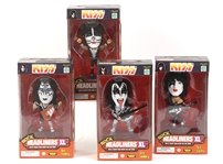 1999 Gene Simmons Paul Stanley Peter Criss Ace Frehley KISS MIB Rock Headliner XL Bobbleheads - Lot of 4 