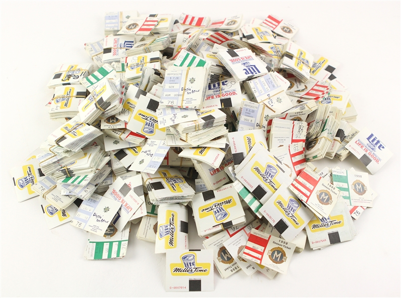 1998 Milwaukee Brewers Inaugural National League Season Team Collected Ticket Stubs - Lot of Thousands (12.5 Pounds of Stubs)