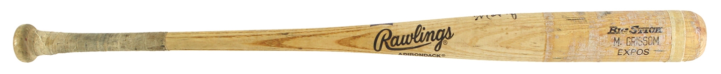 1991 Marquis Grissom Montreal Expos Signed Rawlings Adirondack Professional Model Game Used Bat (MEARS LOA/JSA)