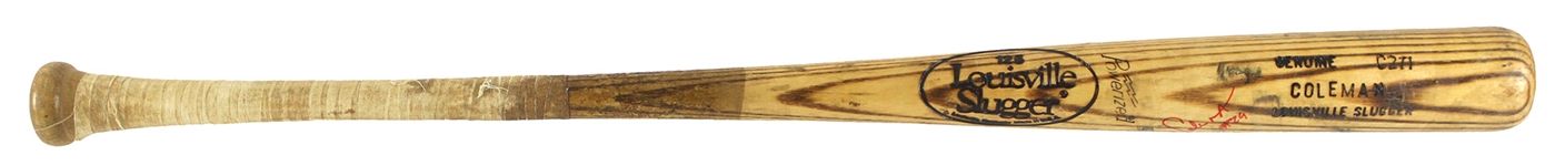 1985 Vince Coleman St. Louis Cardinals Signed Louisville Slugger Professional Model Game Used Bat (MEARS LOA/JSA) NL Rookie of the Year Season