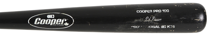 1985-90 Sid Bream Pittsburgh Pirates Signed Cooper Professional Model Game Used Bat (MEARS LOA/JSA)