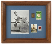 1957 Milwaukee Braves 17" x 21" Framed Display w/ Felix Mantilla Signed Photo, 1957 Pocket Schedule & More (JSA)