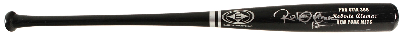 2002-03 Roberto Alomar New York Mets Signed Easton Professional Model Game Used Bat (MEARS LOA/*JSA*)