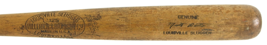 1946-49 Matt Batts Boston Red Sox H&B Louisville Slugger Professional Model Game Used Bat (MEARS LOA)