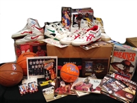 1980s - Present Basketball Memorabilia Lot (100+) Including 18 pairs of game worn shoes