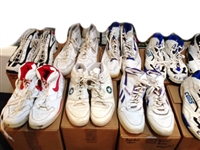 1980s - Present Basketball Memorabilia Lot (100+) Including 18 pairs of game worn shoes