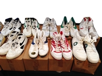 1980s - Present Basketball Memorabilia Lot (100+) Including 18 pairs of game worn shoes