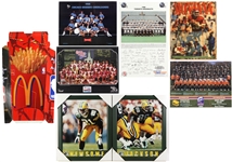 1980's-2000's Football Memorabilia Collection - Lot of 26 w/ Signed Photos, Fridge Perry Youth T-Shirt, Posters & More (JSA)