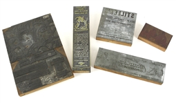 1950s-80s Green Bay Packers Program Advertisement Printing Plates - Lot of 5