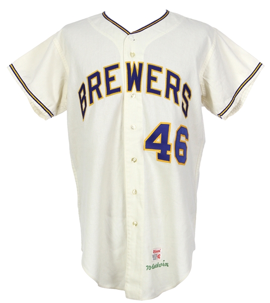 1970-71 Dave Baldwin Milwaukee Brewers Game Worn Home Jersey (MEARS A10) Inaugural Season
