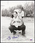 1957 Yogi Berra New York Yankees Signed 8" x 10" Original Photo w/ World Heavyweight Champion Rocky Marciano (PSA/DNA)